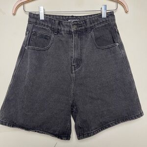 PrettyLittleThing Dark Gray Denim Shorts